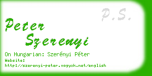 peter szerenyi business card